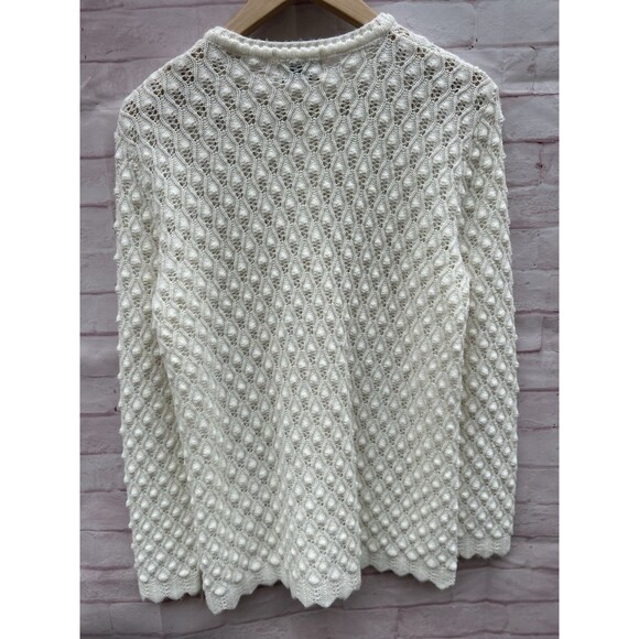 Vintage 60’s Women’s MCM Textured Pearl Cardigan L/XL Cottagecore Modest - Picture 5 of 8